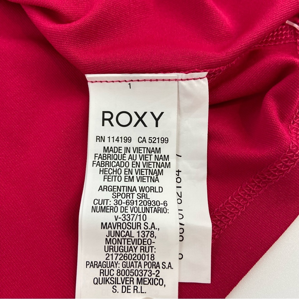 NWT Roxy Hot Pink Black UPF 50 Whole Hearted Short Sleeve Rashguard Size Small - Picture 11 of 11